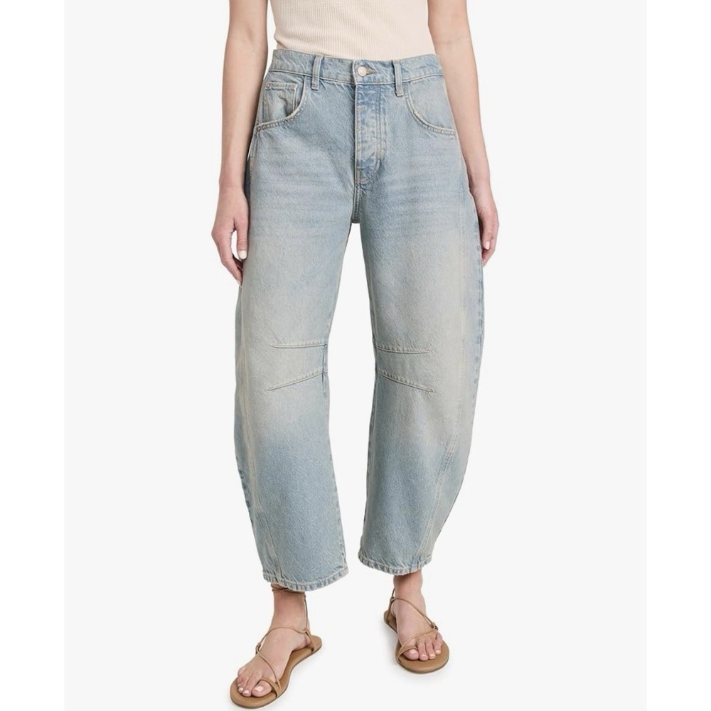 We The Free Good Luck Mid Rise Barrel Jeans Women's Size 27 Ultra Beam NWOT Spot